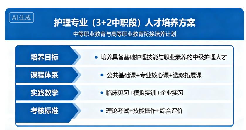 护理专业（3+2中职段）人才培养方案（2026年修订版）